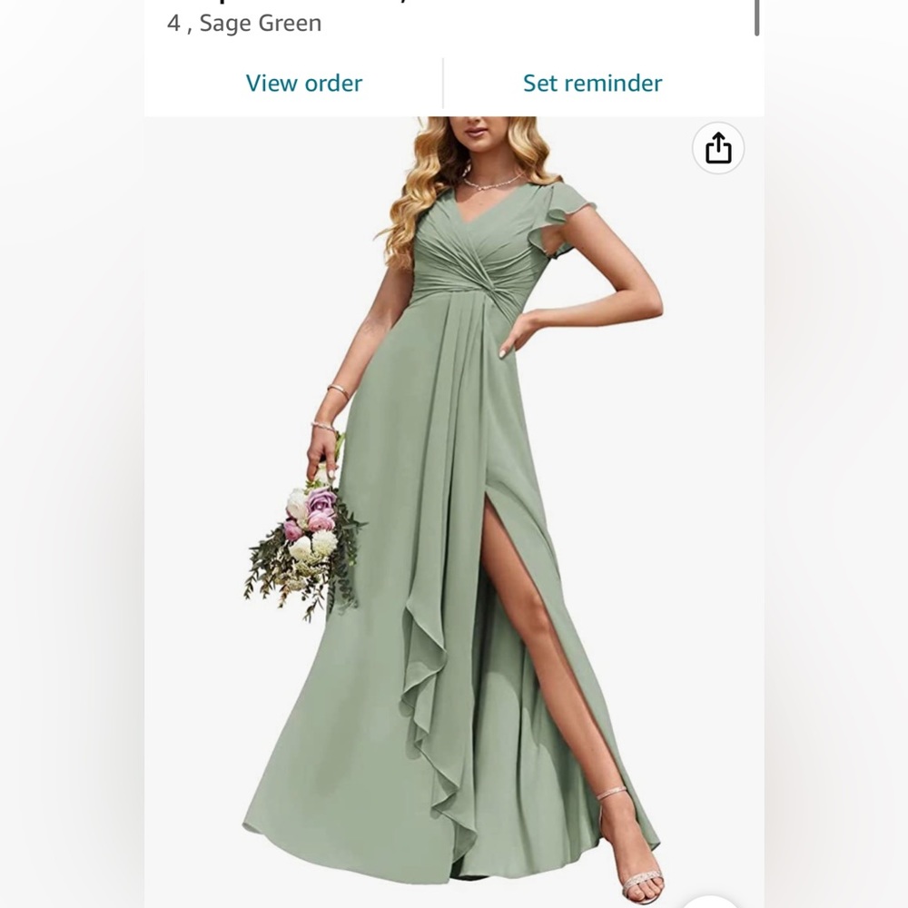 Bridesmaid Dresses Long Summer Side Slit Chiffon Formal Evening Gown size 4